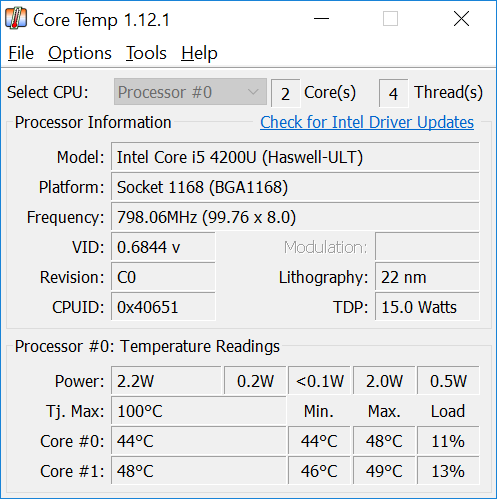Program do monitorowania temperatury procesora
